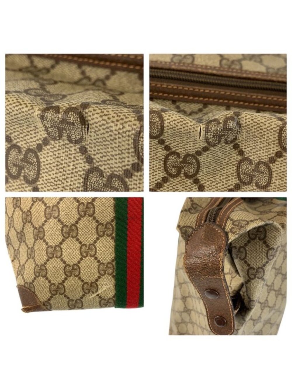 Gucci Vintage Sherry Line GG Supreme Canvas 156 19 014 Boston Bag - Picture 5 of 9